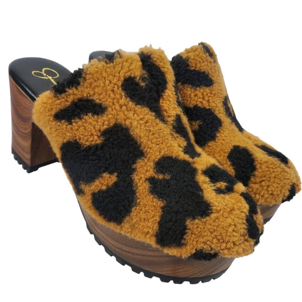 Jessica Simpson Women's Size 10 Tollia High Pile Faux Fur Platform Mules